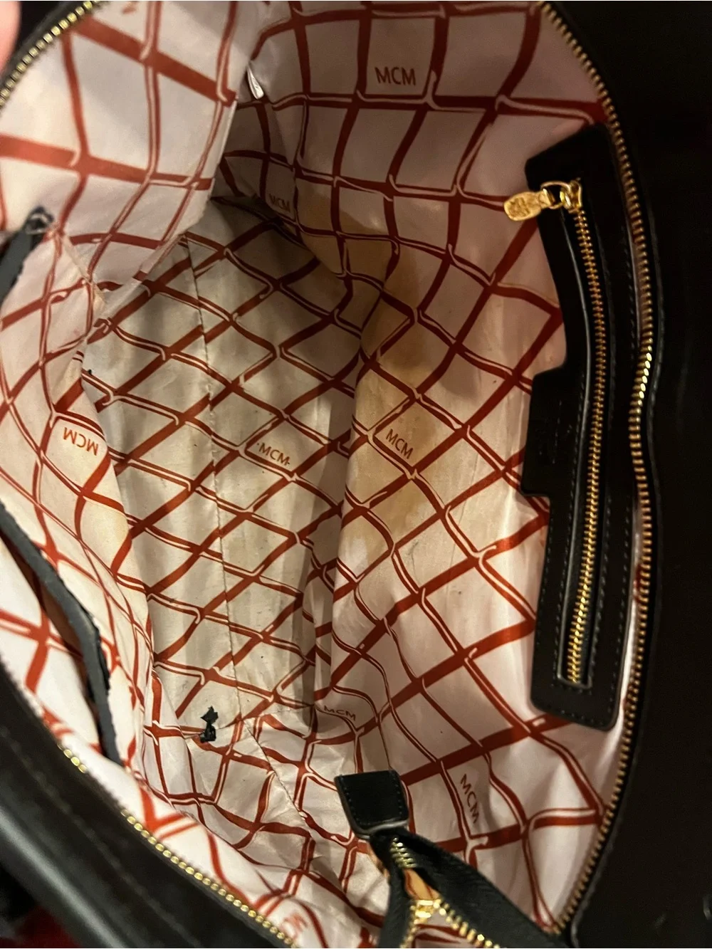 MCM Toni Top-Zip Shopper Medium Black Visetos Monogram Tote Bag